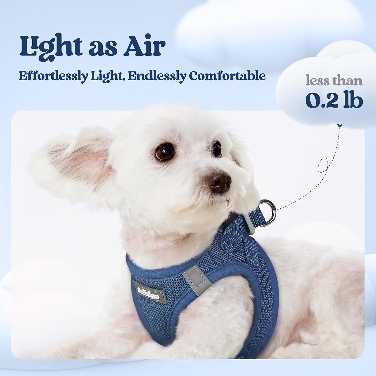 rabbitgoo Dog Harness Small Sized and Leash Set, Step in Soft Light Puppy Vest, Breathable Mesh Pet Harness, Reflective for Safe Outdoor Walking, Navy Blue S - Image 3