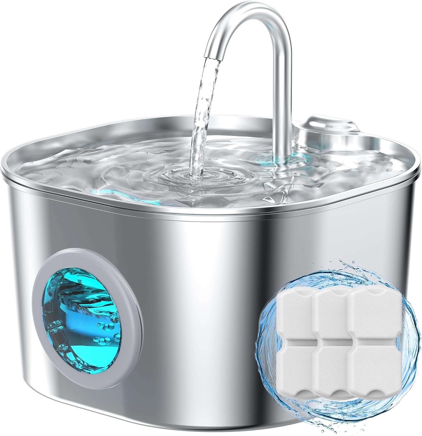 Cat Water Fountain Stainless Steel:...