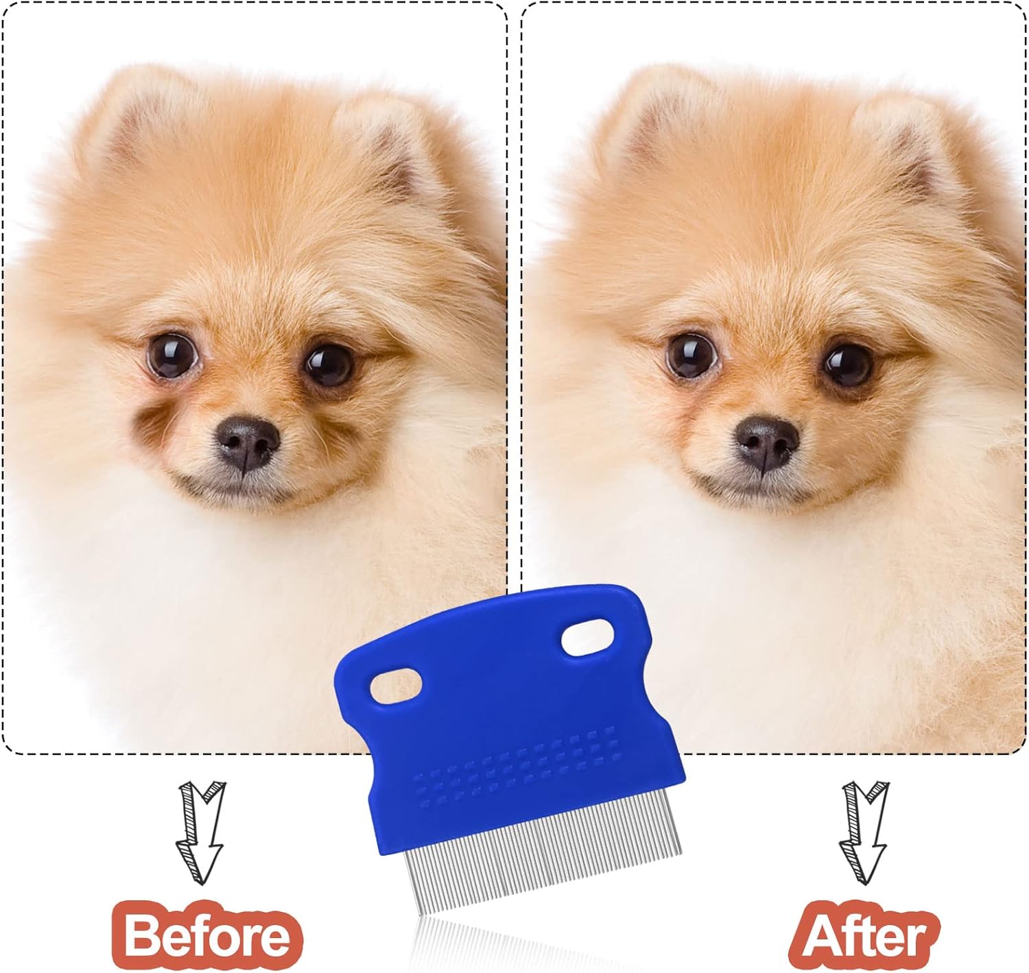 5 Pieces Dog Eye Combs Tear Stain Remover Combs Pet Grooming Comb for Small Dogs Gently Removing Eye Mucus and Crust (Blue, Black) - Image 4