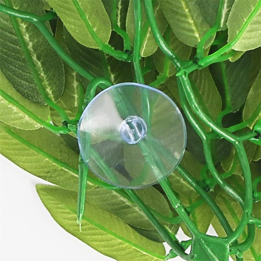 SLSON Reptile Plants Hanging Silk Terrarium Plant with Suction Cup for Bearded Dragons,Lizards,Geckos,Snake Pets and Hermit Crab Tank Habitat Decorations,Small Size,12 inches Green - Image 5