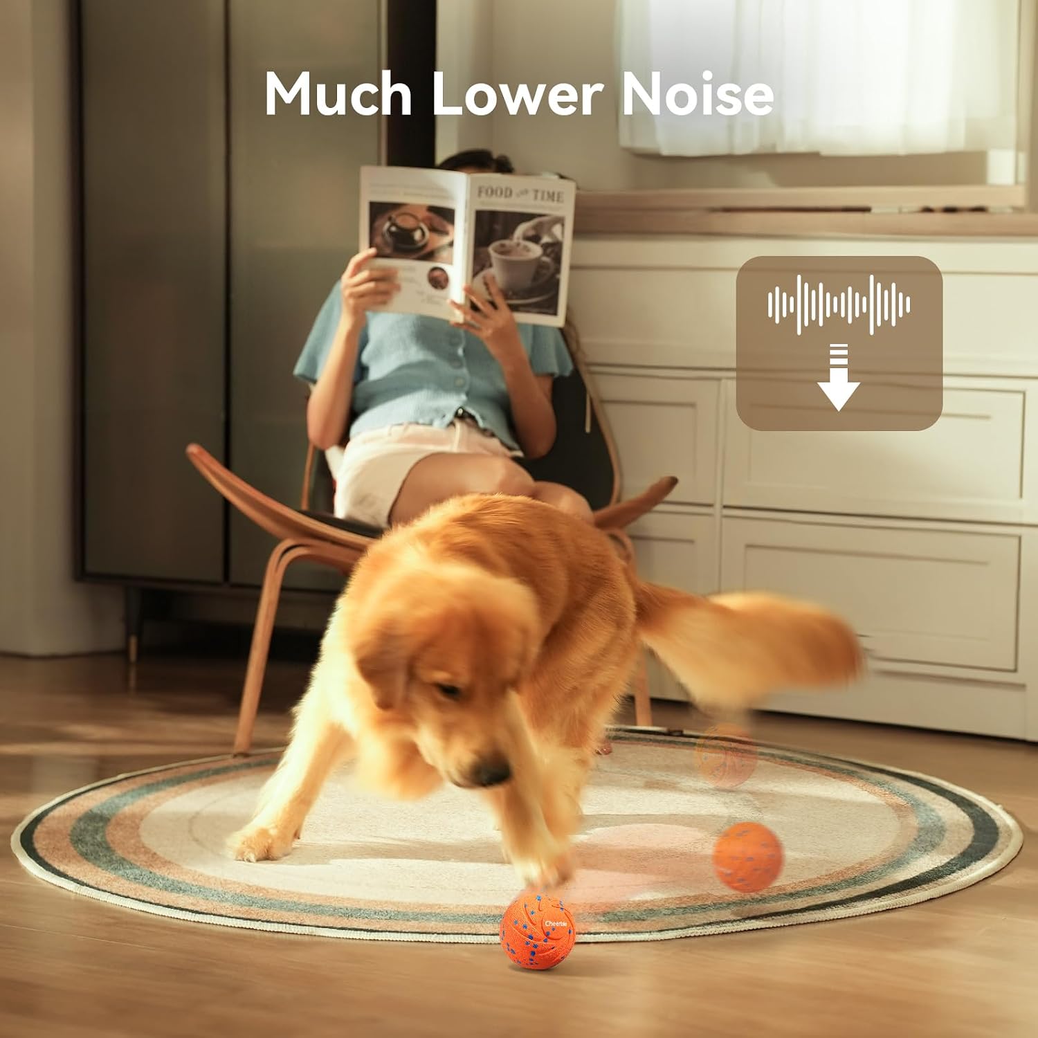 Cheerble Smart Interactive Dog Toy, Wicked Ball AIR, Automatic Moving, Bouncing, Rotating, IPX7 Waterproof Rating, Active Rolling Ball for Puppy, Medium and Large Dogs - Image 9