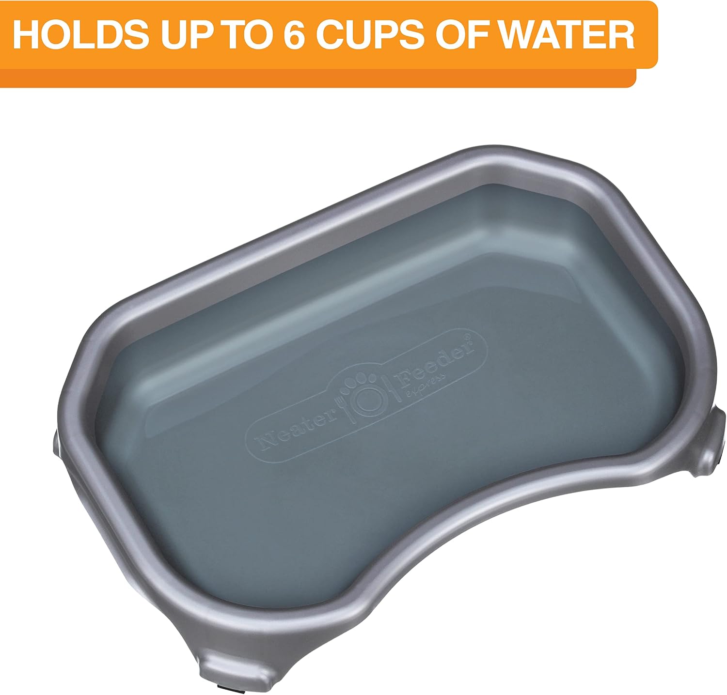 Neater Pet Brands Large Capacity Cat Bowls, Water Bowl for Cats, Reptiles, Chickens, Birds, & Small Animals, Cat Food Bowl (6 Cups), Indoor or Outdoor Water Trough & Feeder, Gunmetal Grey - Image 2
