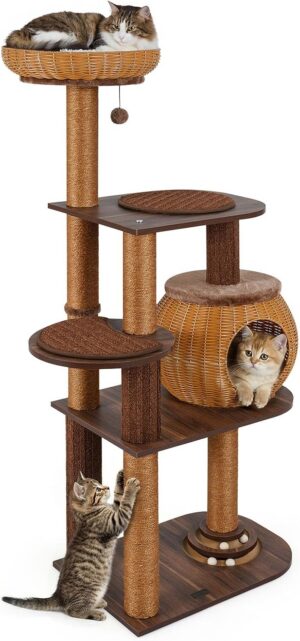 PETSITE 59.5-inch Tall PE Rattan Ca...