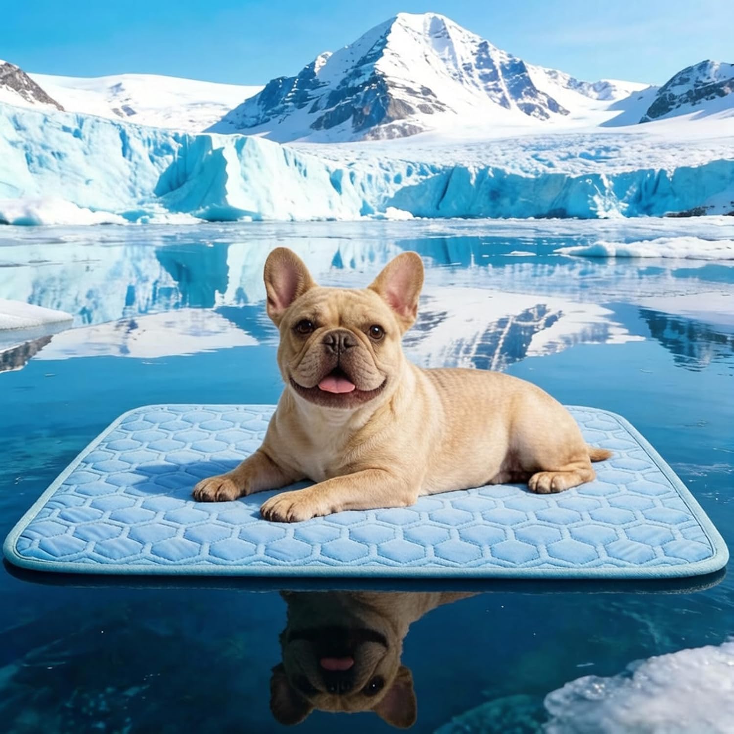 SISROL Arc-Chill Cooling Mat for Dogs & Cats, Anti-Slip Washable Cool Pad | Dog Cooling Mat, Q-Max>0.5 Fabric Absorbs Heat Fast, Fits All-Sized Pets, Suitable for Indoor/Outdoor Summer Use