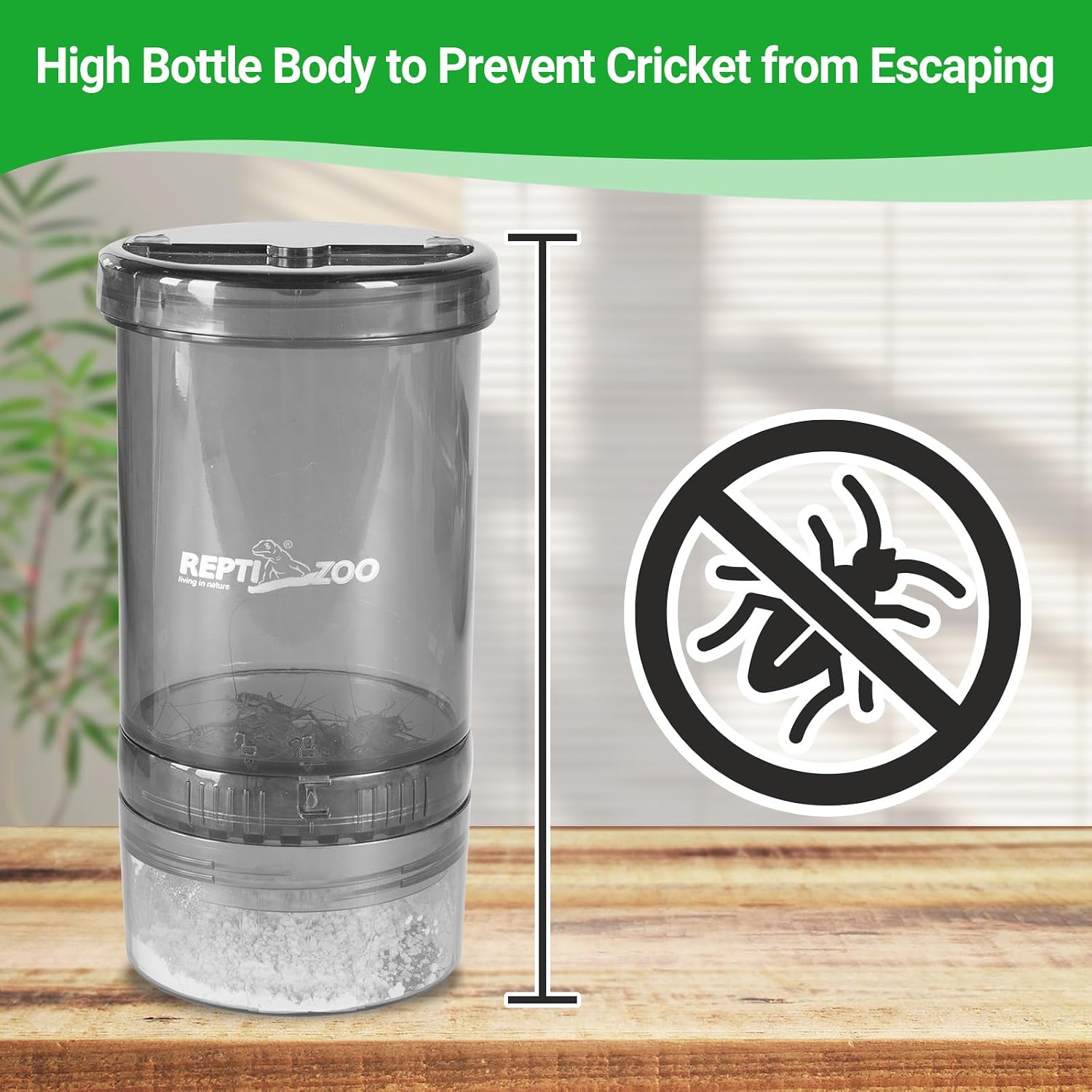 REPTI ZOO Reptile Cricket Keeper & Mixer Combo Kit, Reptile Cricket Calcium Powder Feeder, Feeding Dispenser Shaker for Bearded Dragon Gecko Lizards Chameleon Snake - Image 5