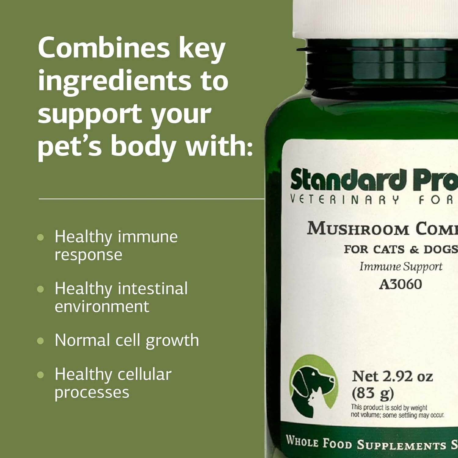 Standard Process Mushroom Complex for Dogs & Cats - Immune Support Supplement with Bovine Colostrum - Lion's Mane Extract Powder for Dog & Cat Immune Support - Essential Aid for Pet Health - 2.92 oz - Image 4