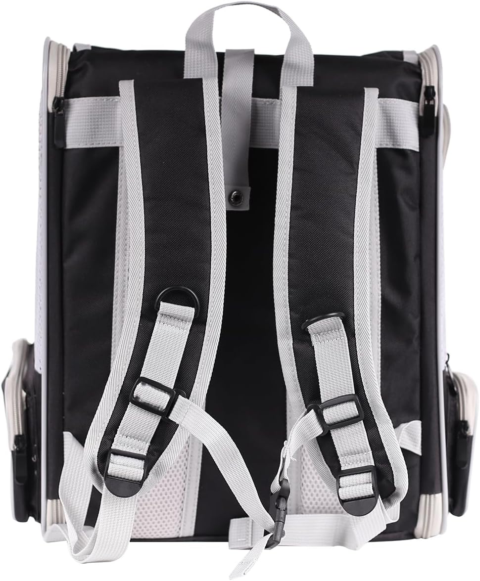 Bird Backpack Carrier with Stand Perch, Bird Travel Backpack for Hiking, Airline Approved Black Bird Backpack - Image 5