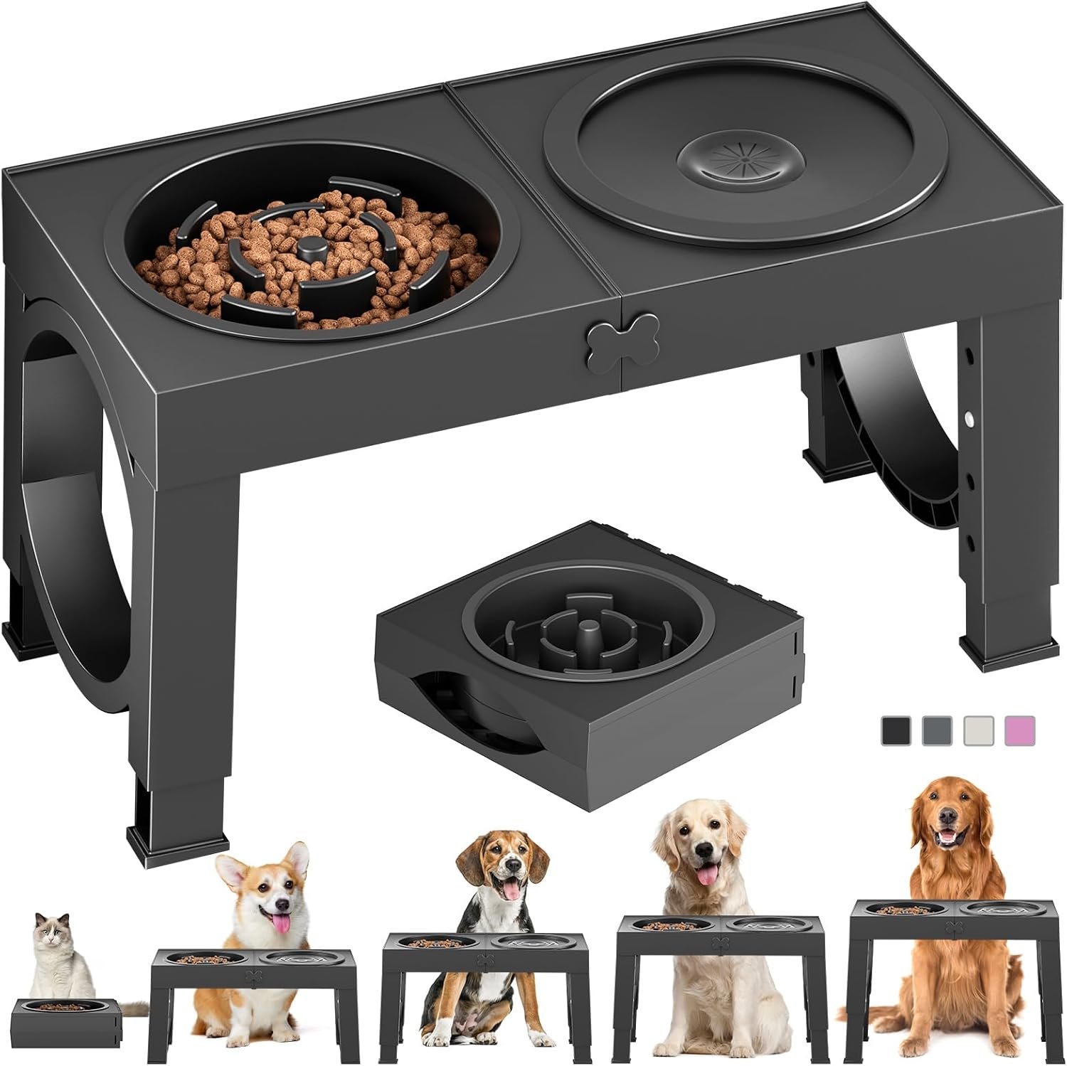 XIAZ Elevated Dog Bowls Large Breed...