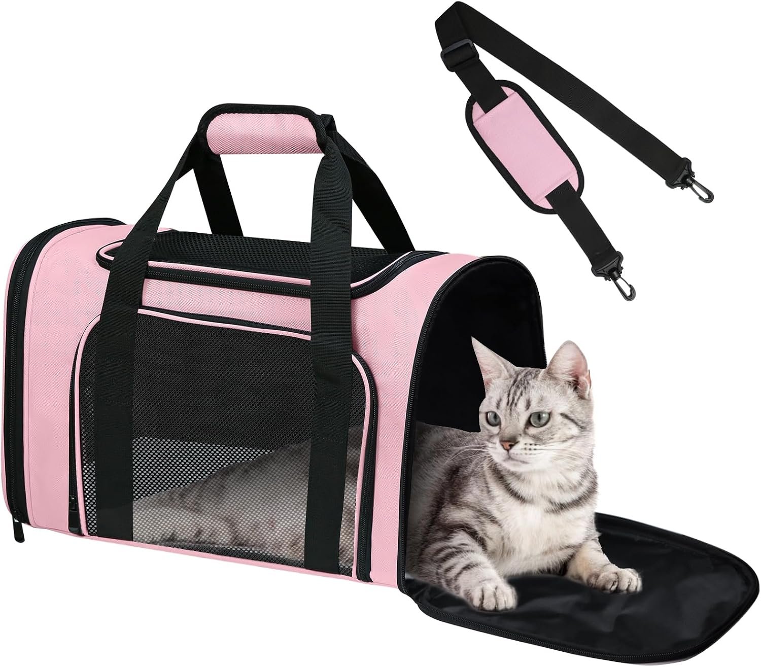 Cat Carrier Soft Up to 16 Lbs, Brea...