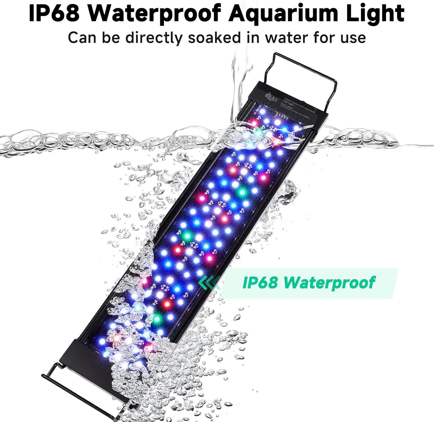 AQQA LED Aquarium Light, 24/7 & DIY Mode Full Spectrum Fish Tank Light | Adjustable Timer/Brightness, Extendable Bracket Aquarium Plant Light, Memory Function, IP68 Waterproof, for 18–24 Inch Tank - Image 5