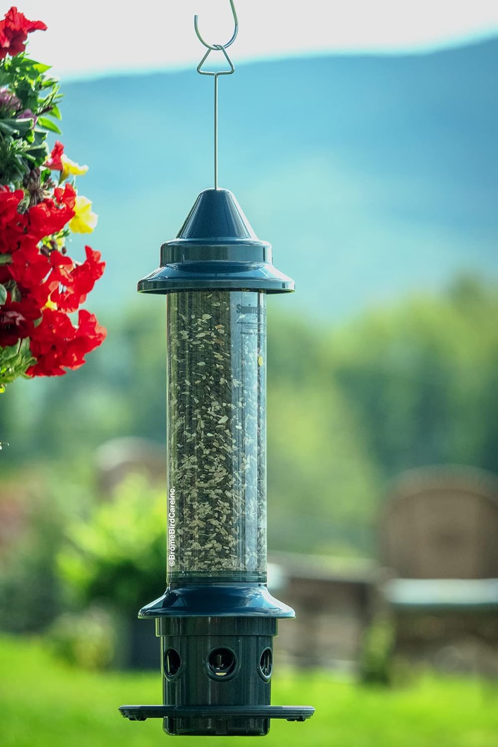 Squirrel Buster Plus Squirrel-proof Bird Feeder w/Cardinal Ring and 6 Feeding Ports, 5.1-pound Seed Capacity, Adjustable, Pole-mountable (POLE ADAPTOR SOLD SEPARATELY), Green | Squirrel-Proof Weight-Activated Shroud, Cardinal Ring, 6 Ports, 5.1 Lb Capacity, Adjustable Tension, Detachable for Cleaning - Image 6