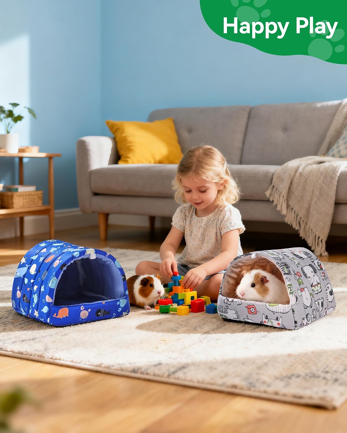 2 PCS Hamster Hideout,Washable Hamster Bed Hamster Bed Hut Hamster House, Small Animal Cage Accessories for Mouse Hedgehogs Ferrets Bearded Dragons and Rats - Image 5