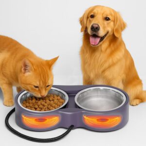 Pet Heated Bowl for Cat Dog, Freeze...
