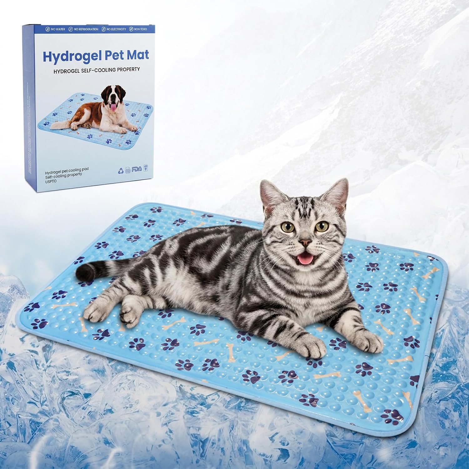 Cooling Mat for Dogs 20 Inch, Patent Self-Cooling Gel Pad for Small Dogs, | Cats & Rabbits, Waterproof Non-Slip Pet Cooling Mat for Crates, Carriers, Travel, Indoor Outdoor Summer Use - Image 8