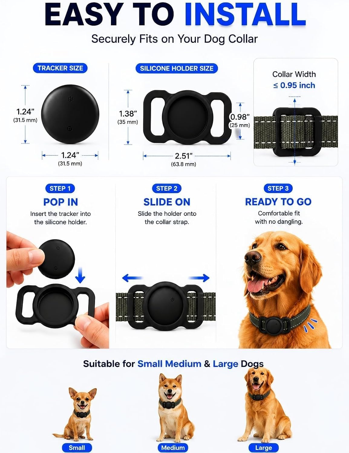GPS Tracker for Dogs (iOS & Android) - No Subscription Dog GPS Tracker Collar Smart Cat Real-Time Activity Tracker, Works with Google Find Hub & Apple Find My App, Anti-Lost for Pet Items Kitten Grey - Image 7