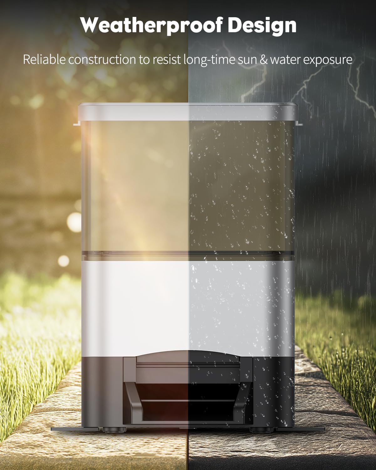 Pawfly Automatic Fish Feeder - Large Capacity Vacation Timer, Moisture-Proof Outdoor Koi Fish Feeder, Battery Powered - Image 2
