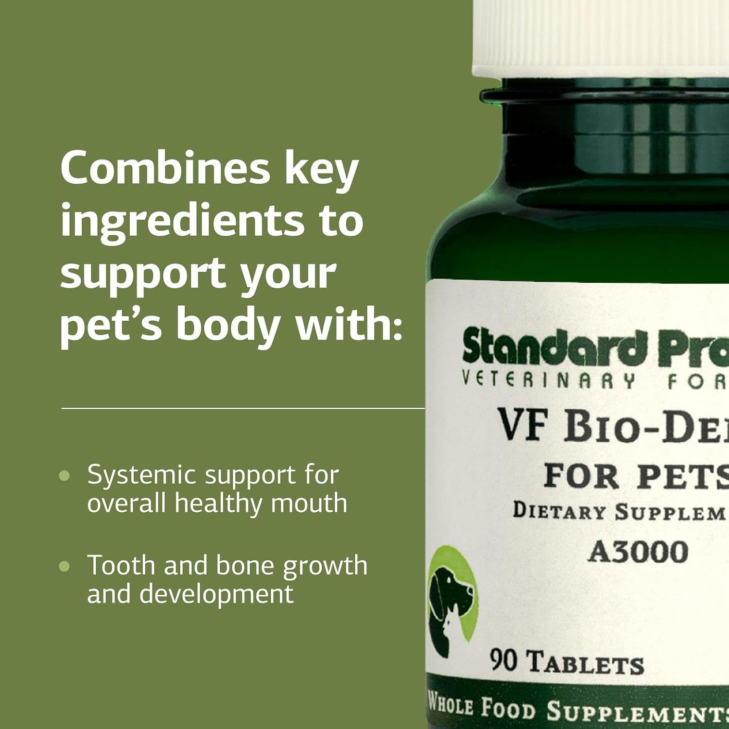 Standard Process VF Bio-Dent for Pets - Bone Growth & Healthy Tissue Support - Overall Mouth Health - Nutritional Supplement for Cats & Dogs - 90 Tablets - Image 4