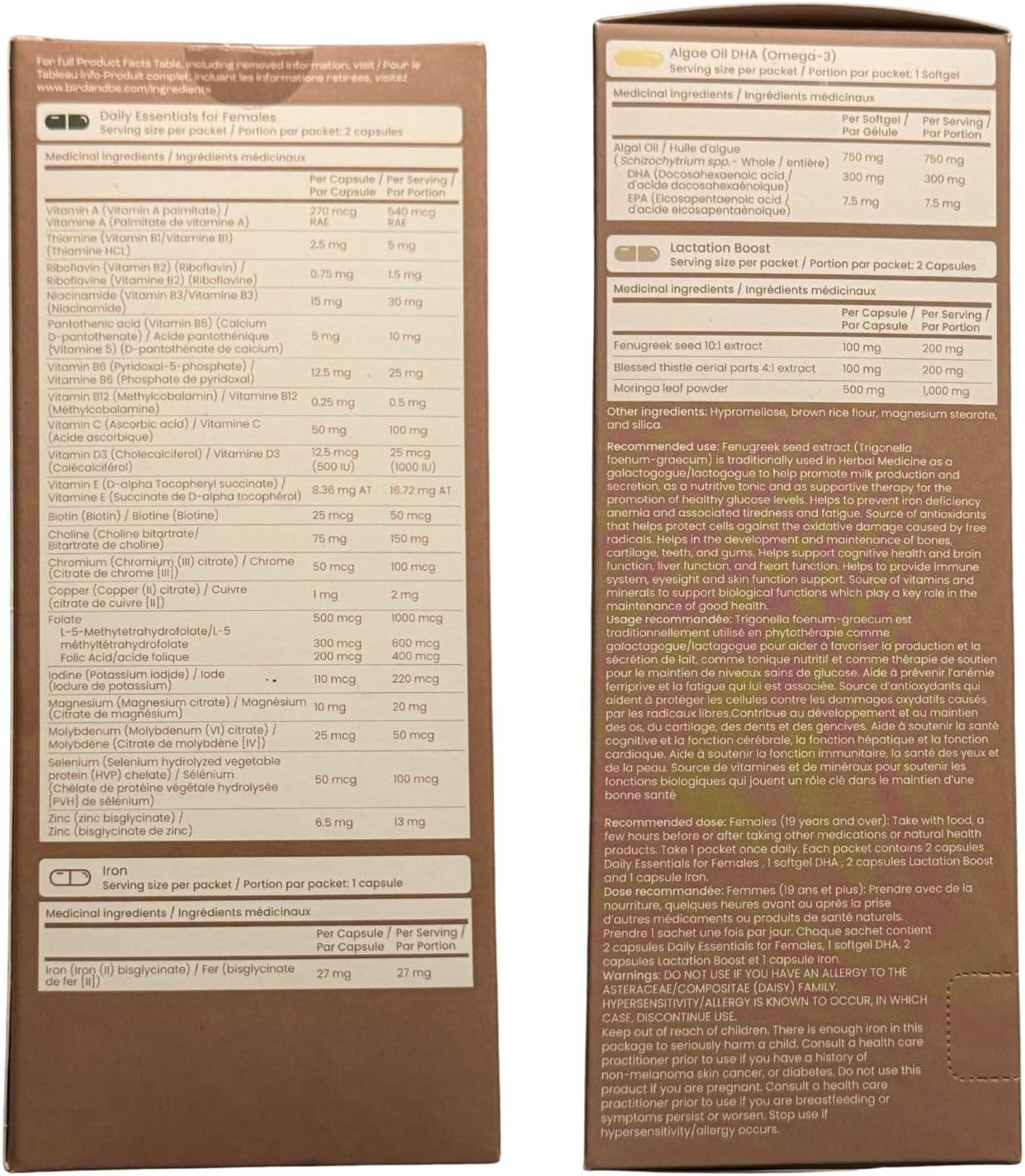 bird&be The Postpartum with Lactation Boost - Vitamins to Support Hormones, Recovery and Milk Supply for Chest/Breastfeeding - Includes DHA (Omega-3), Iron, Choline, B12-30-Day Supply - Image 8