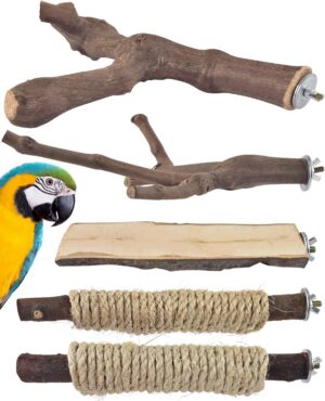 Bissap 5PCS Large Bird Perch Stand,...