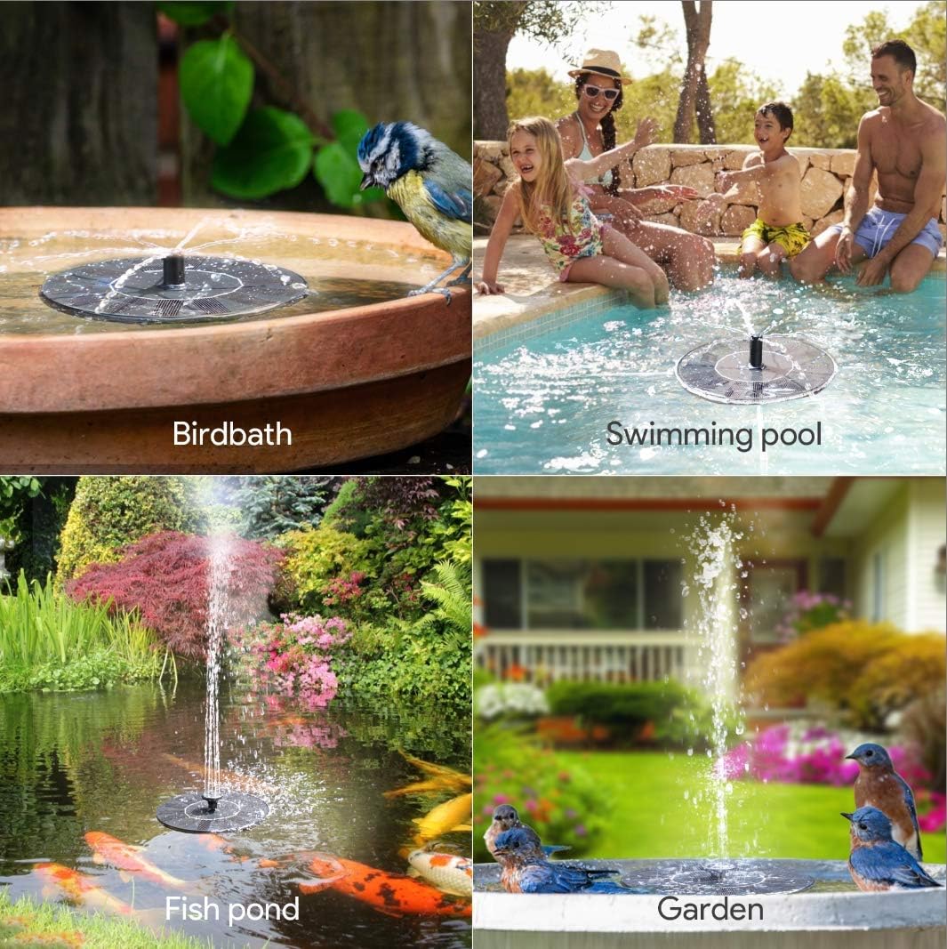 Solar Fountain Water Pump for Bird Bath, Floating Solar Powered Water Fountain Pump for Bird Bath, Garden, Pond, Pool, Outdoor (1.4W) - Image 8