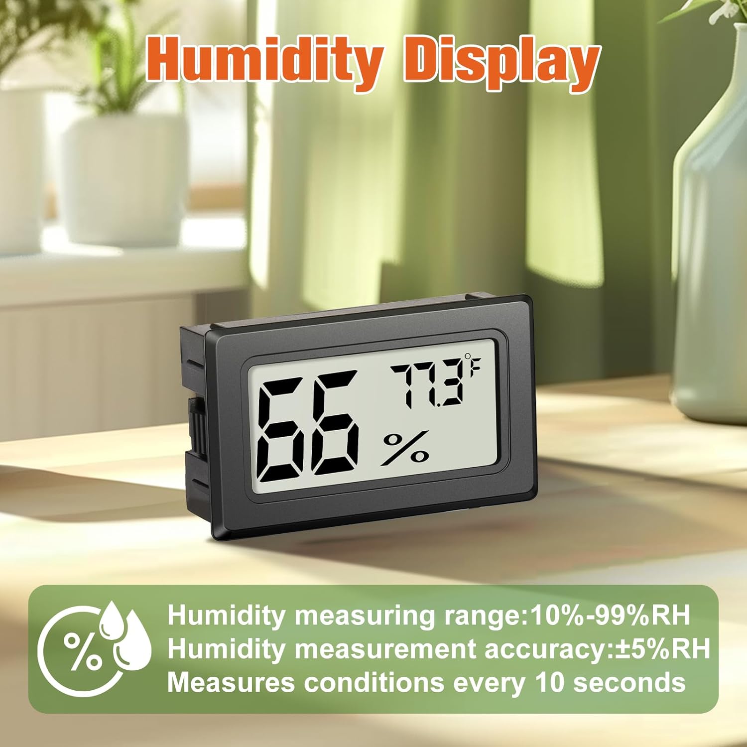 6 Pack Mini Hygrometer Indoor Humidity Meter, Digital Thermometer Monitor | Small Indoor Humidity Gauge Meter Fahrenheit (℉) for Thermostat Reptile Tank, Mason Jars JJMTDS - Image 3