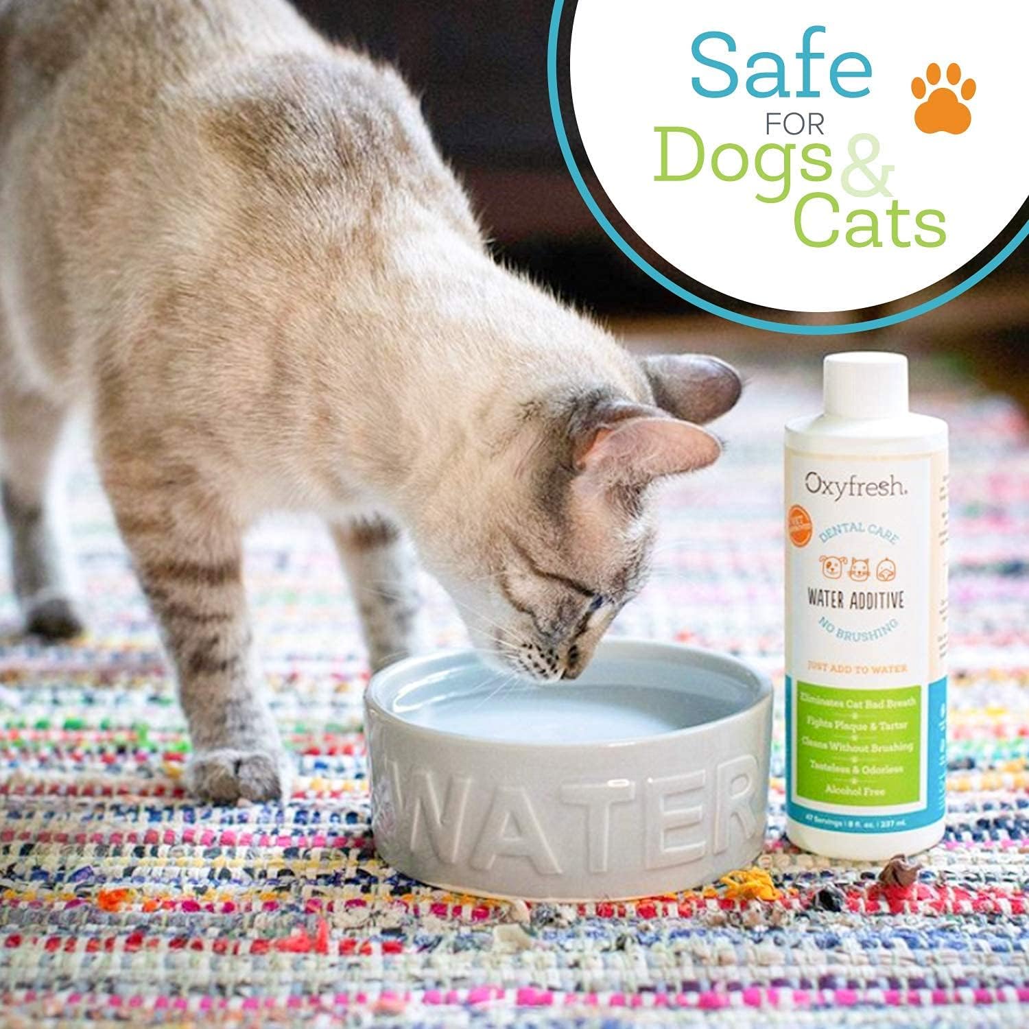 Oxyfresh Premium Pet Dental Care Solution Pet Water Additive: Best Way to Eliminate Bad Dog Breath and Cat Bad Breath - Fights Tartar & Plaque - So Easy, Just Add to Water! Vet Recommended 16 oz. - Image 4