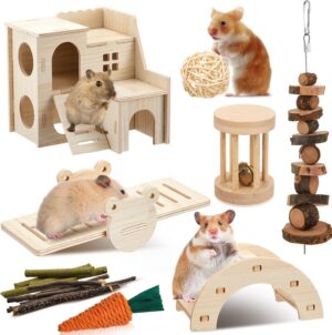 8 Pcs Hamster Cage Accessories Hams...