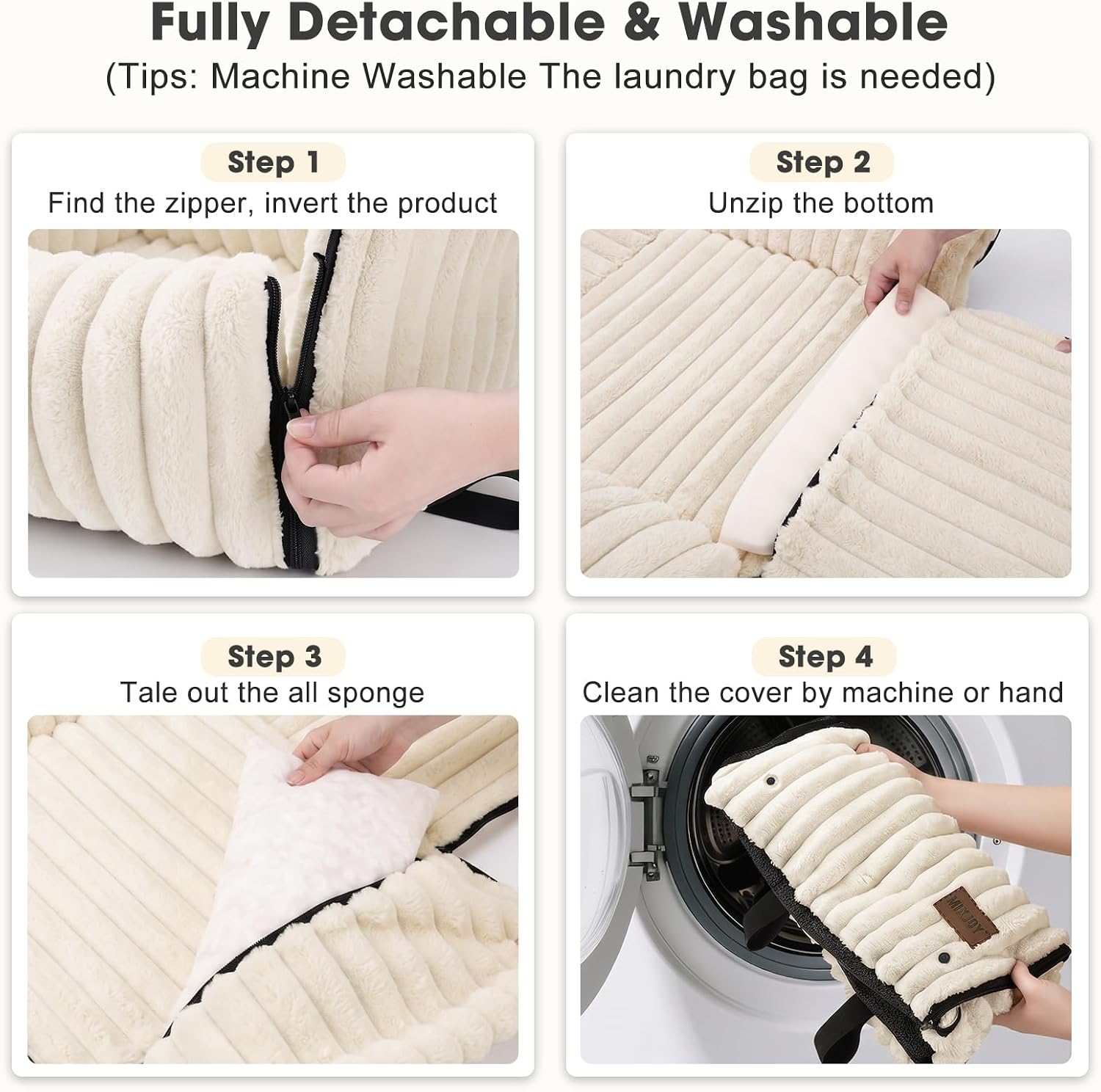 MIXJOY 6-in-1 Dog Car Seat for Small/Medium Dogs up to 25 lbs, Multi-Functional Dog Carrier for Car with Detachable Washable Cover, Pet Travel Bed with Clip-On Safety Leash, Beige - Image 8