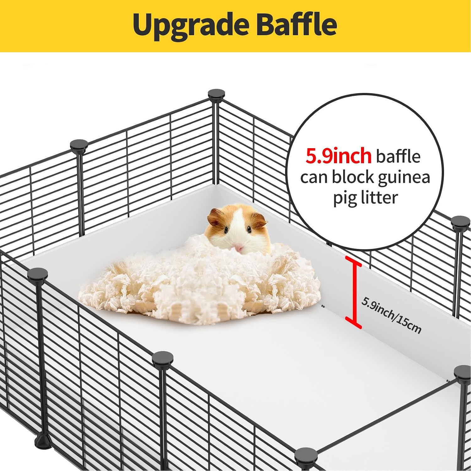 Oneluck Guinea Pig Cage,Indoor Habitat Cage with Waterproof Plastic Bottom,Playpen for Small Pet Bunny, Turtle, Hamste, Loft and Partition - Image 5