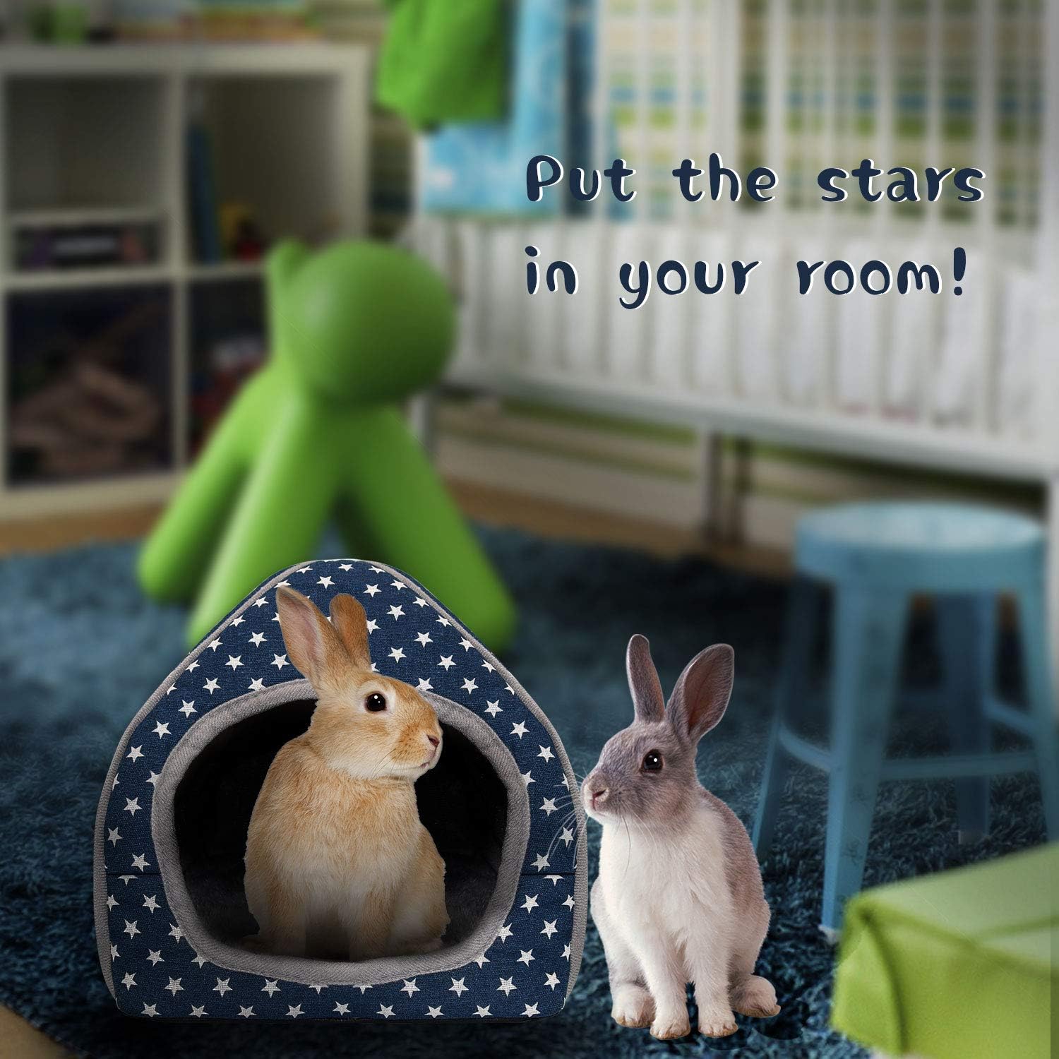 BWOGUE Guinea Pig House Bed Cozy Hamster Cave Large Hideout for Dwarf Rabbits Hedgehog Bearded Dragon Winter Nest Hamster Cage Accessories - Image 6