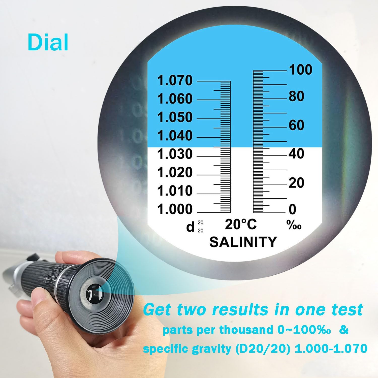 Agriculture Solutions Salinity Refractometer for Seawater and Marine Fishkeeping Aquarium 0-100 PPT with Automatic Temperature Compensation - Image 4