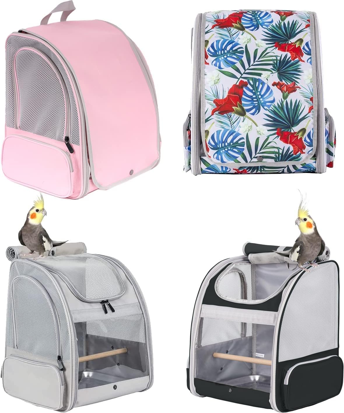 Bird Backpack Carrier with Stand Perch, Bird Travel Backpack for Hiking, Airline Approved Black Bird Backpack - Image 6