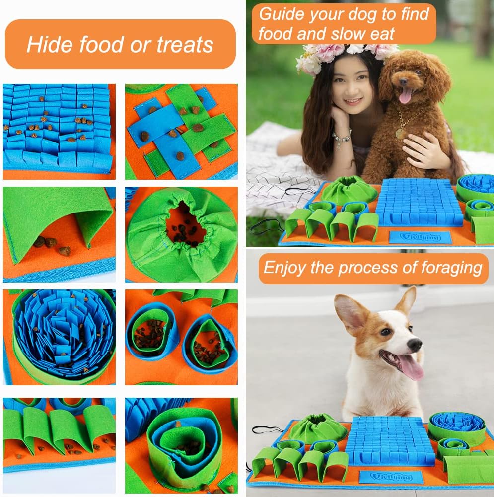 Vivifying Snuffle Mat for Dogs, Interactive Dog Puzzle Toy for Boredom and Mental Stimulation, Enrichment Feeding Game Sniff Mat Helps Slow Eating and Keep Busy - Image 4