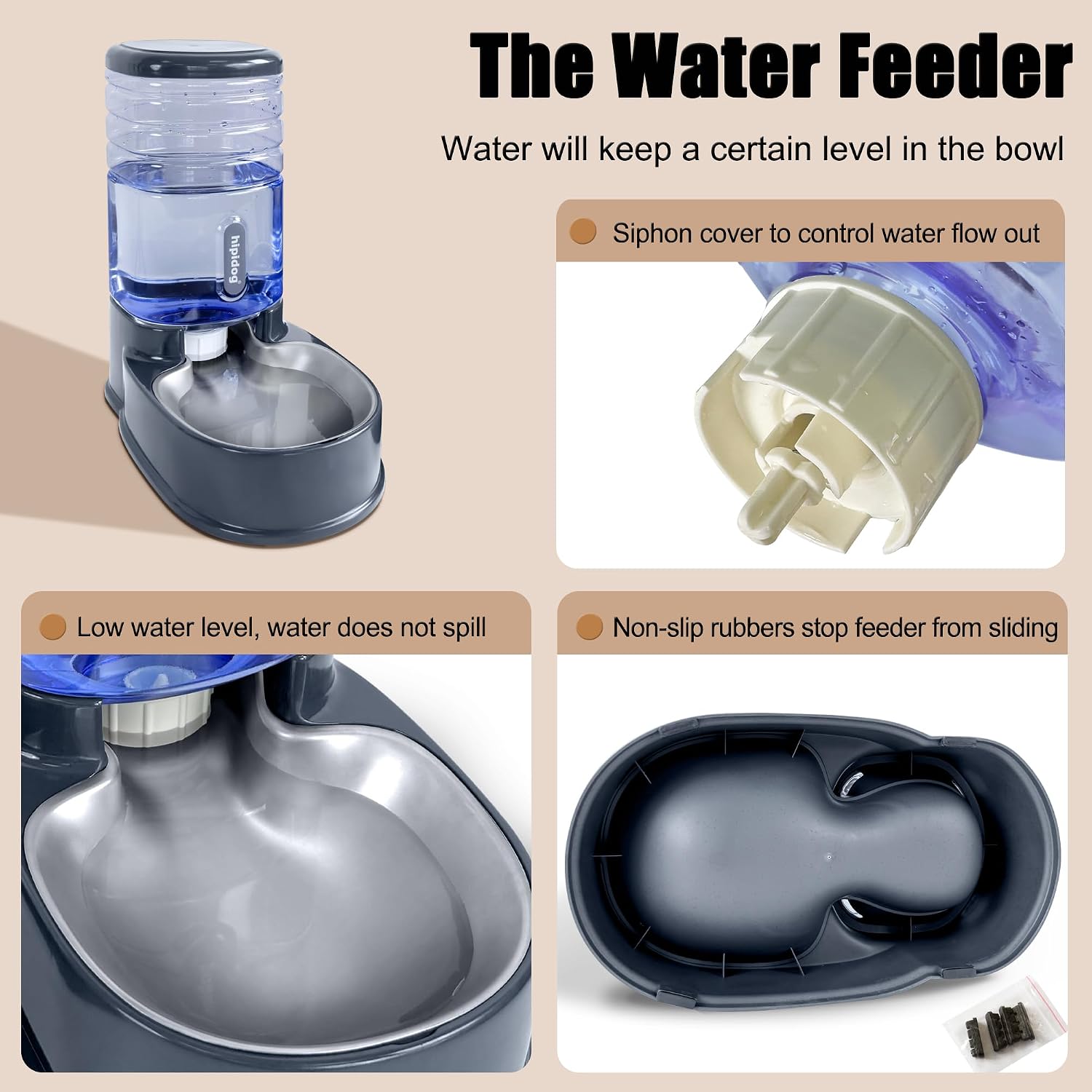 Stainless Steel Automatic Pet Feeder for Small&Medium Pets Automatic Food Feeder and Waterer Stainless Steel Bowls Set 3.8 L, Travel Supply Feeder and Water Dispenser for Dogs Cats Pets Animals - Image 5