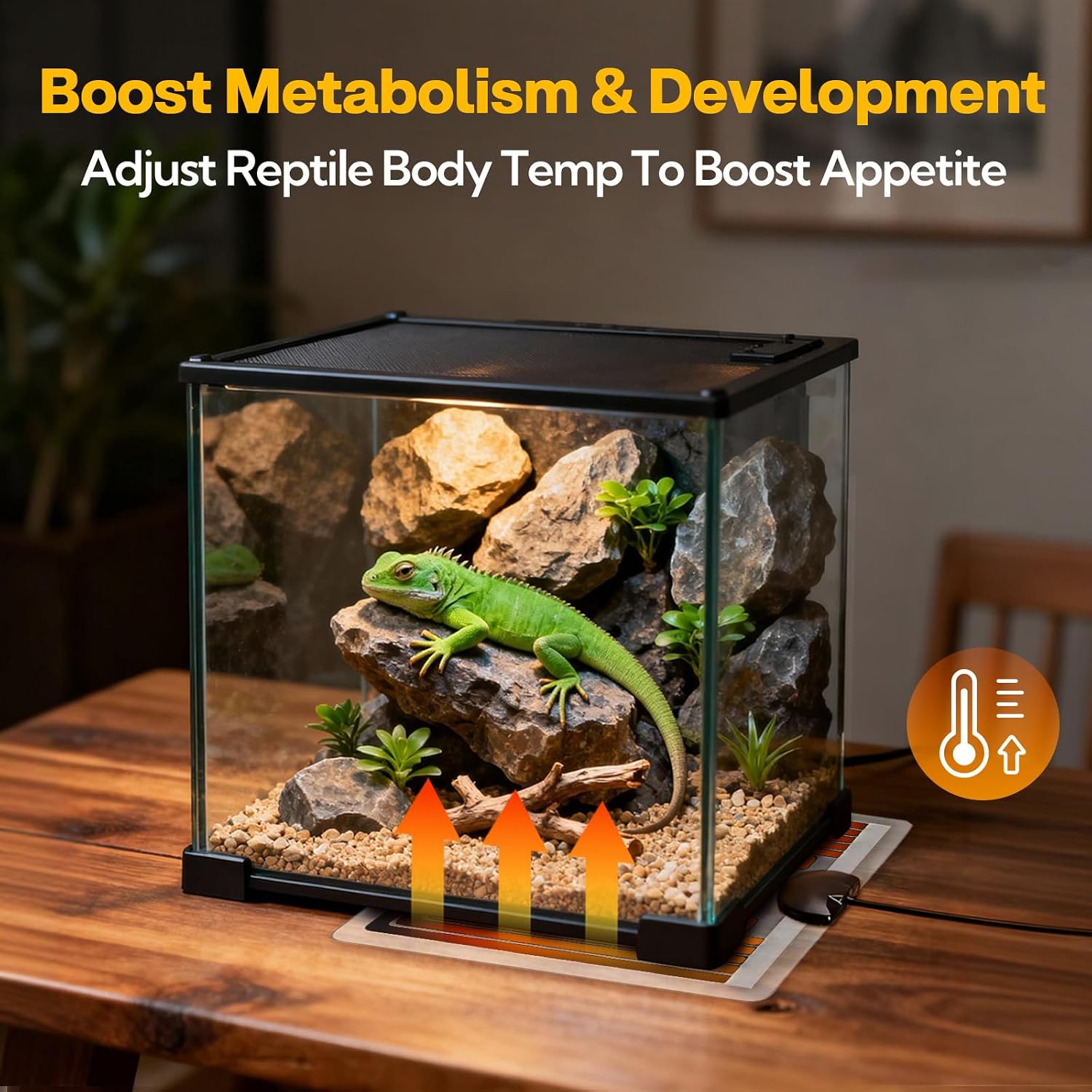 Reptile Heating Pad 6x5.5 Inch Under Tank Heater, 5W Low Energy Graphene Heating Mat for Terrarium, Safe & Even Warming for Snake Lizard Gecko Turtle Frog Hermit Crab Plastic/Glass Cages - Image 7