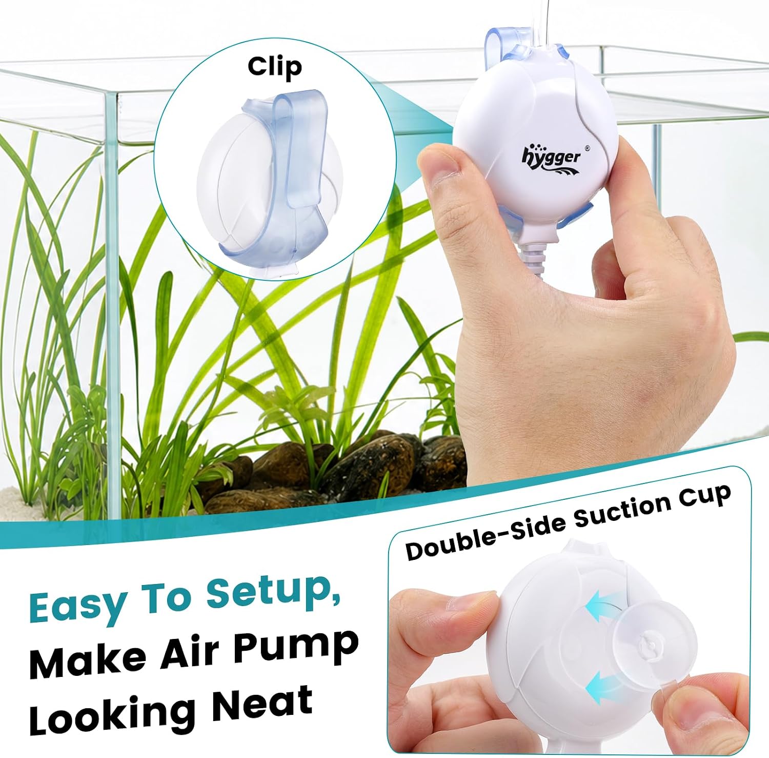 hygger Quiet Aquarium Air Pump 1.5 Watt Energy Saving Mini Oxygen Pump for 1-15 Gallon Fish Tank with Accessories White - Image 6