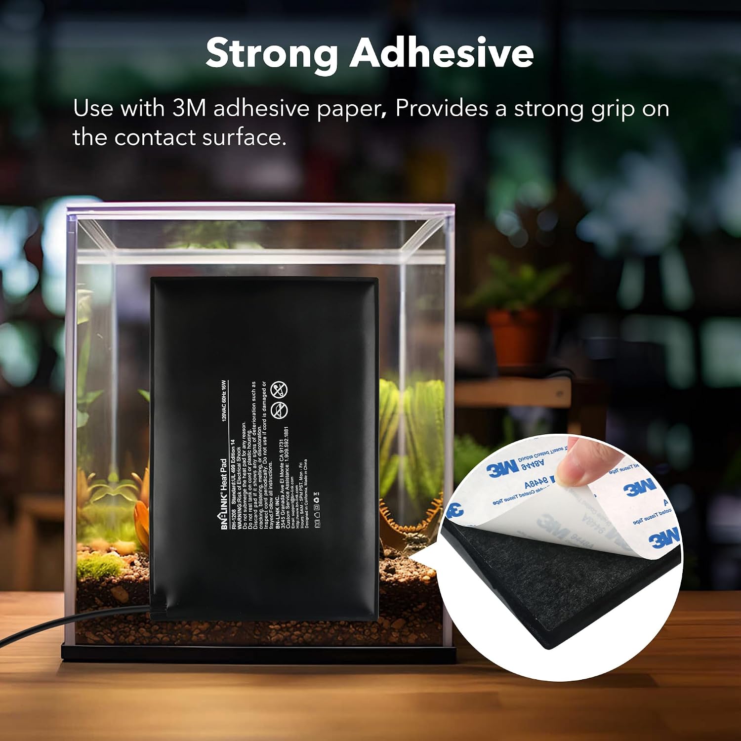 BN-LINK Durable Reptile Heating Pad 8" X 12" with Digital Thermostat Under Tank Heater Terrarium Warmer Combo Set for Turtles, Lizards, Frogs, and Other Reptiles - Image 6