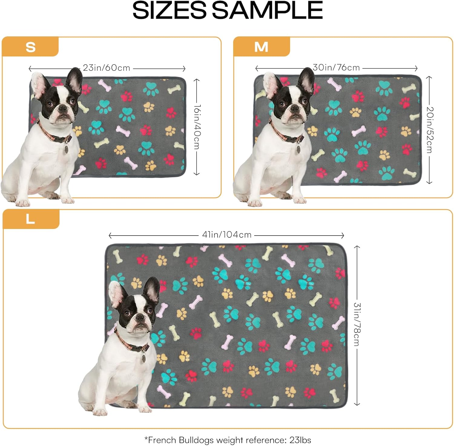 Luciphia 1 Pack 3 Blankets Fluffy Premium Fleece Pet Blanket Flannel Paw Printed Throw for Dog Cat(Small 23x16'', Grey/Brown/Blue) - Image 3