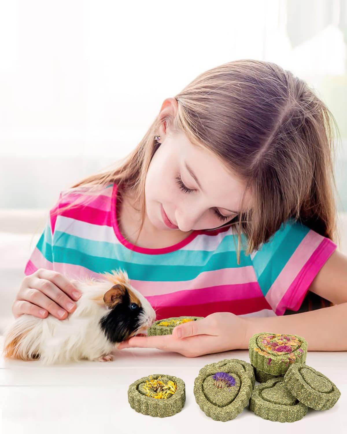 Sofier 12Pcs Timothy Hay Treats Rabbit Toys Bunny Toys Guinea Pig Natural Chews for Teeth Handmade Rabbit Chews and Treats Chinchilla Rat Hamster Gerbil - Image 5
