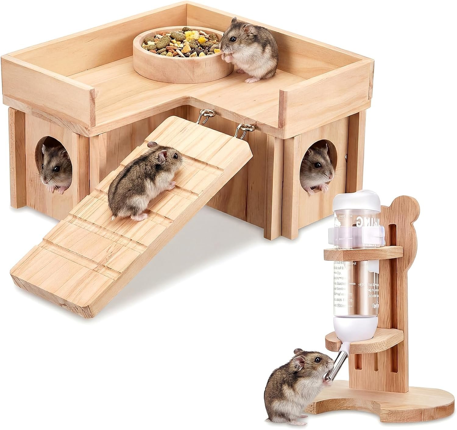 Hamster Cage Accessories, 4 Pcs Woo...