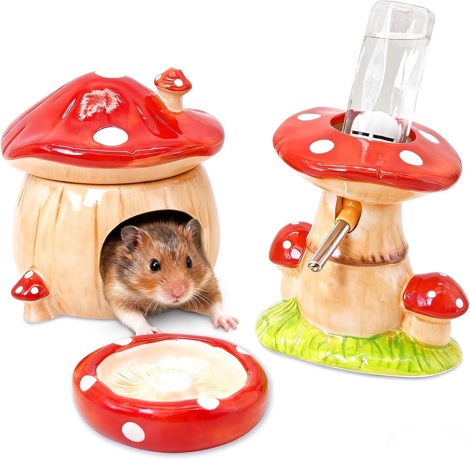 BNOSDM 3-in-1 Ceramic Hamster Hideo...