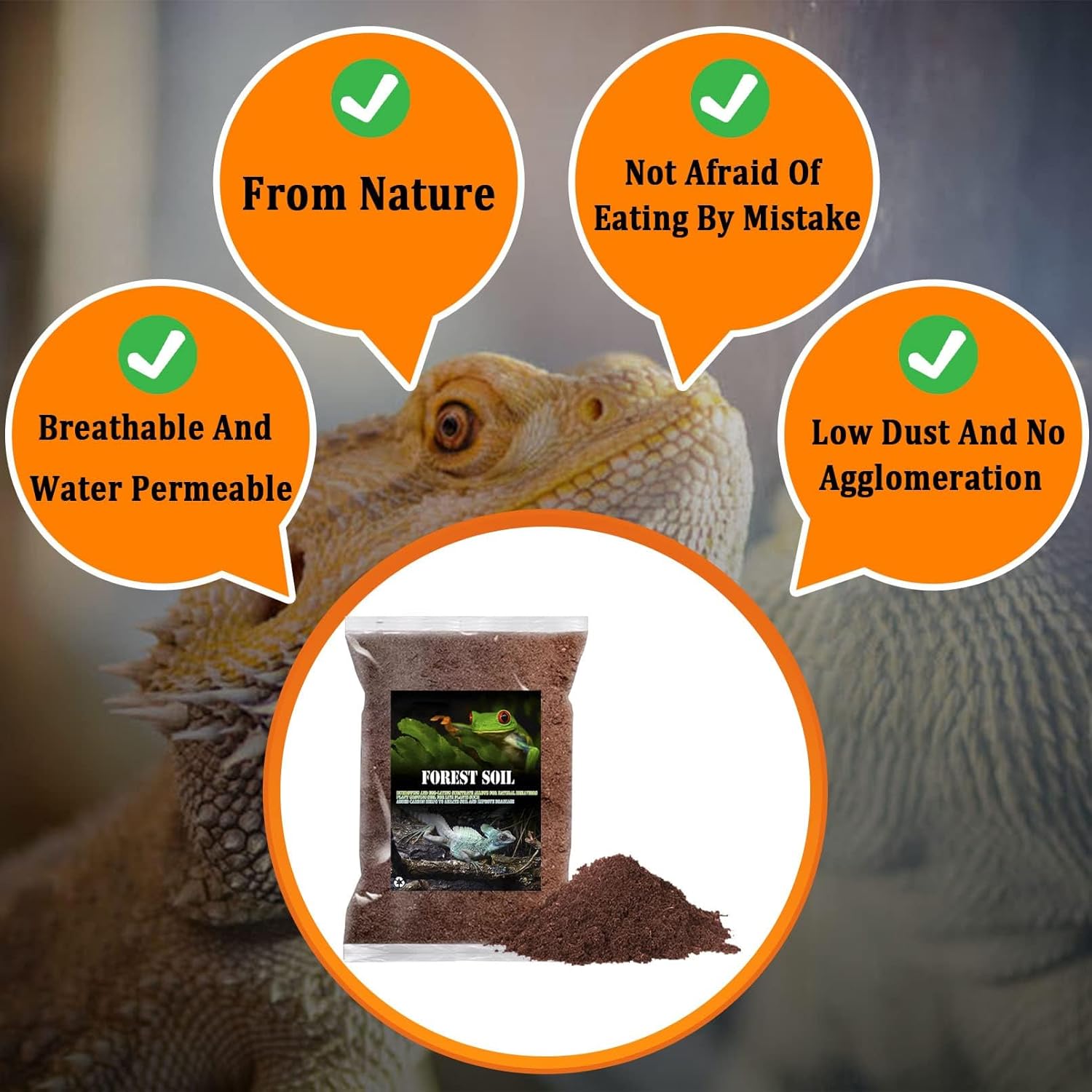 BNOSDM Reptile Soil Substrate Fluffy Small-Strand Reptile Substrate and Snake Bedding Clean Natural Terrarium Bedding for Lizards Snakes Tortoises Tarantulas - Image 5