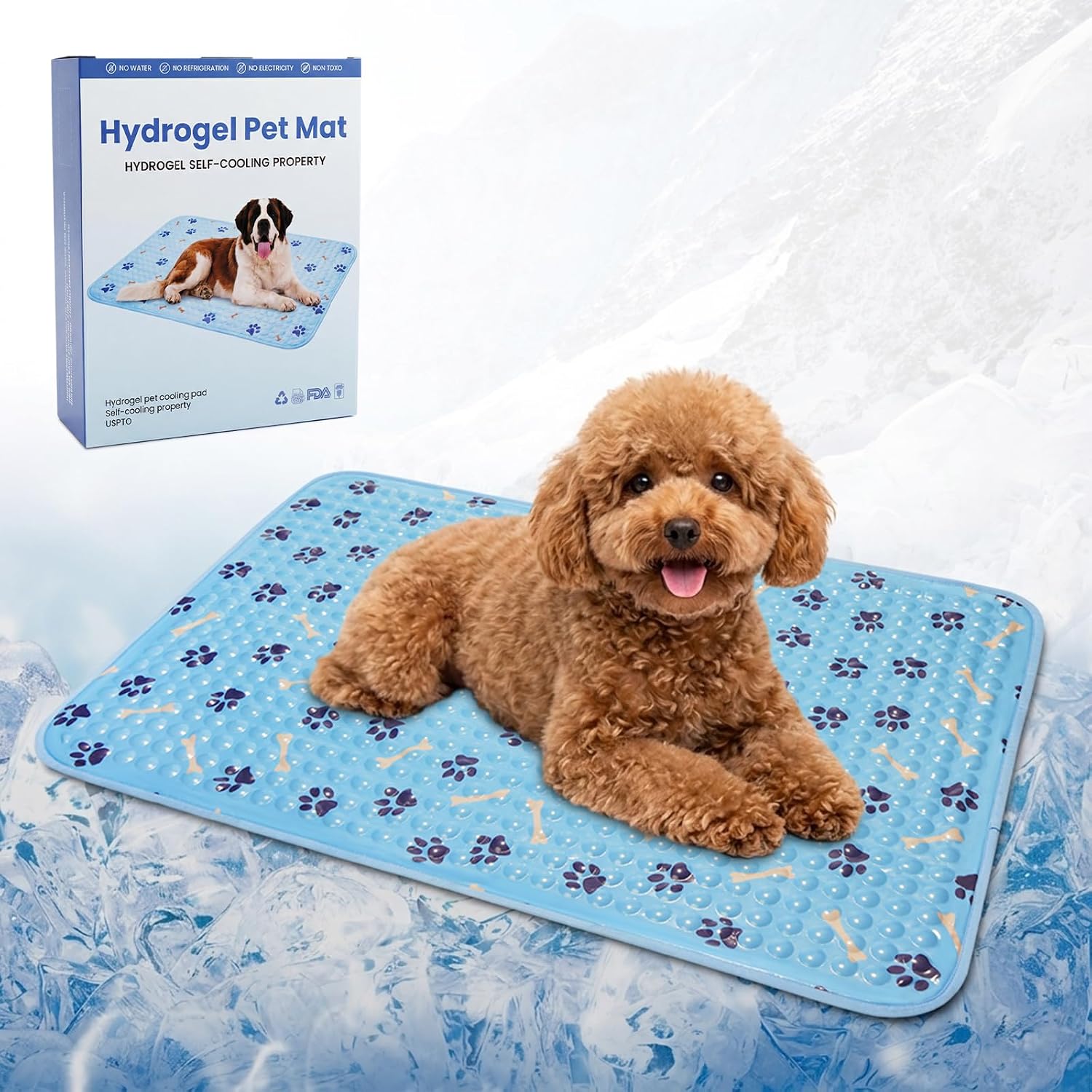 Cooling Mat for Dogs 20 Inch, Patent Self-Cooling Gel Pad for Small Dogs, | Cats & Rabbits, Waterproof Non-Slip Pet Cooling Mat for Crates, Carriers, Travel, Indoor Outdoor Summer Use - Image 9