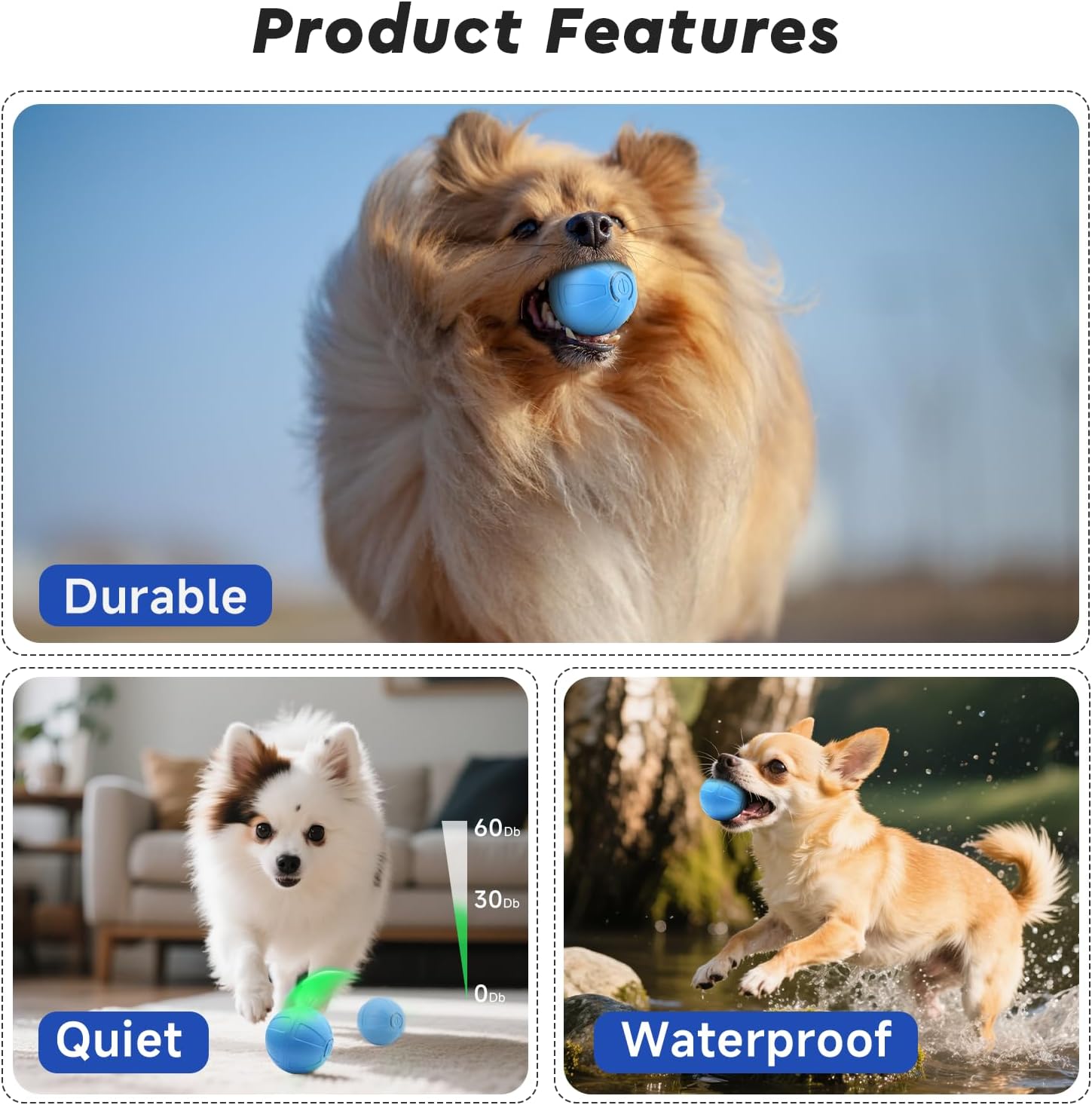 Interactive Small Dog Toy Ball, 2 Inch Smart Jumping Ball for Puppy/Small Dogs, Activated Automatic Bouncing Moving Vibrating, Dog Toy for Small Dogs to Keep Them Busy(Sky Blue) - Image 6