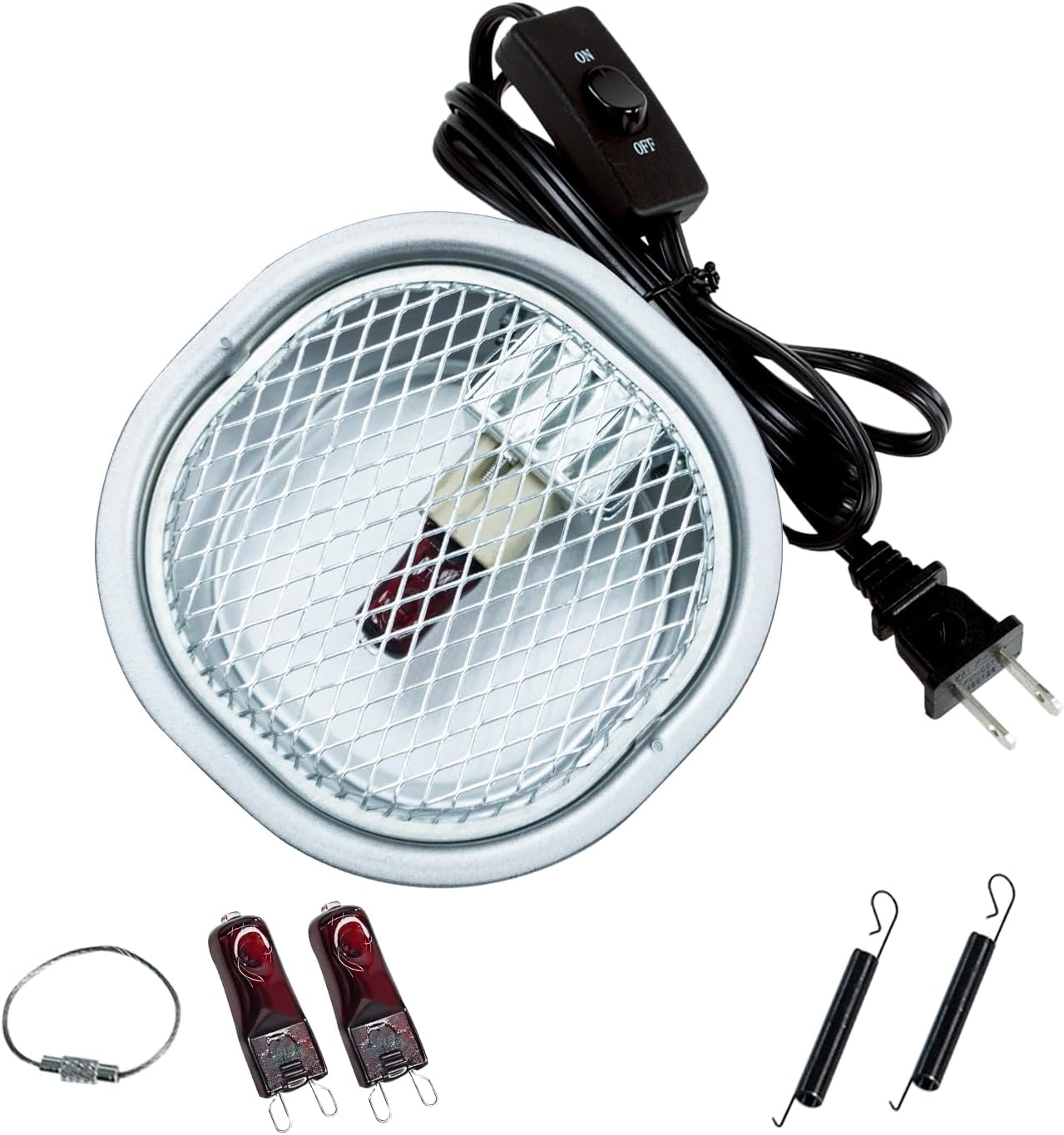 REPTI ZOO G9 Reptile Infrared Heat Lamp Combo Kit- 50W UVA Basking Red Bulb & Low Profile Tank Hood for Bearded Dragons Turtles Lizards Geckos | Terrarium Heating Lamp Spot Light with Safety Mesh - Image 7
