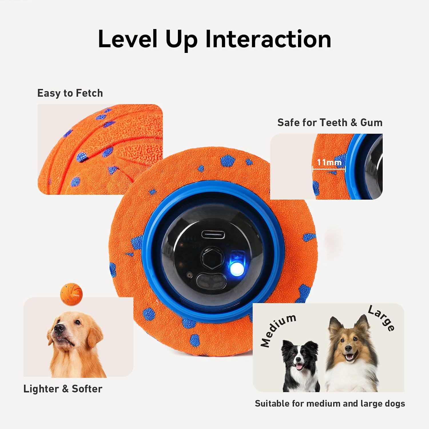 Cheerble Smart Interactive Dog Toy, Wicked Ball AIR, Automatic Moving, Bouncing, Rotating, IPX7 Waterproof Rating, Active Rolling Ball for Puppy, Medium and Large Dogs - Image 7