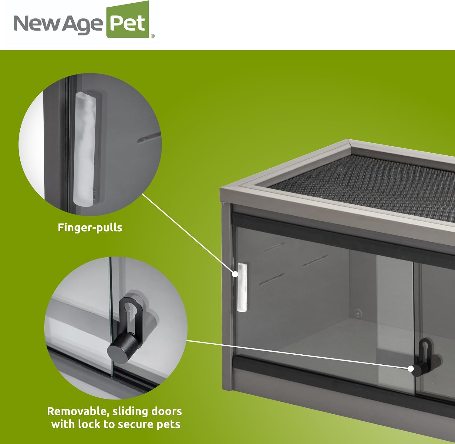 New Age Pet ECOFLEX Small 24" Reptile Habitat Enclosure, Glass Front Terrarium for Snakes, Lizards & Tortoises, in Maple or Grey, Easy to Clean, Front Access Design - Image 9