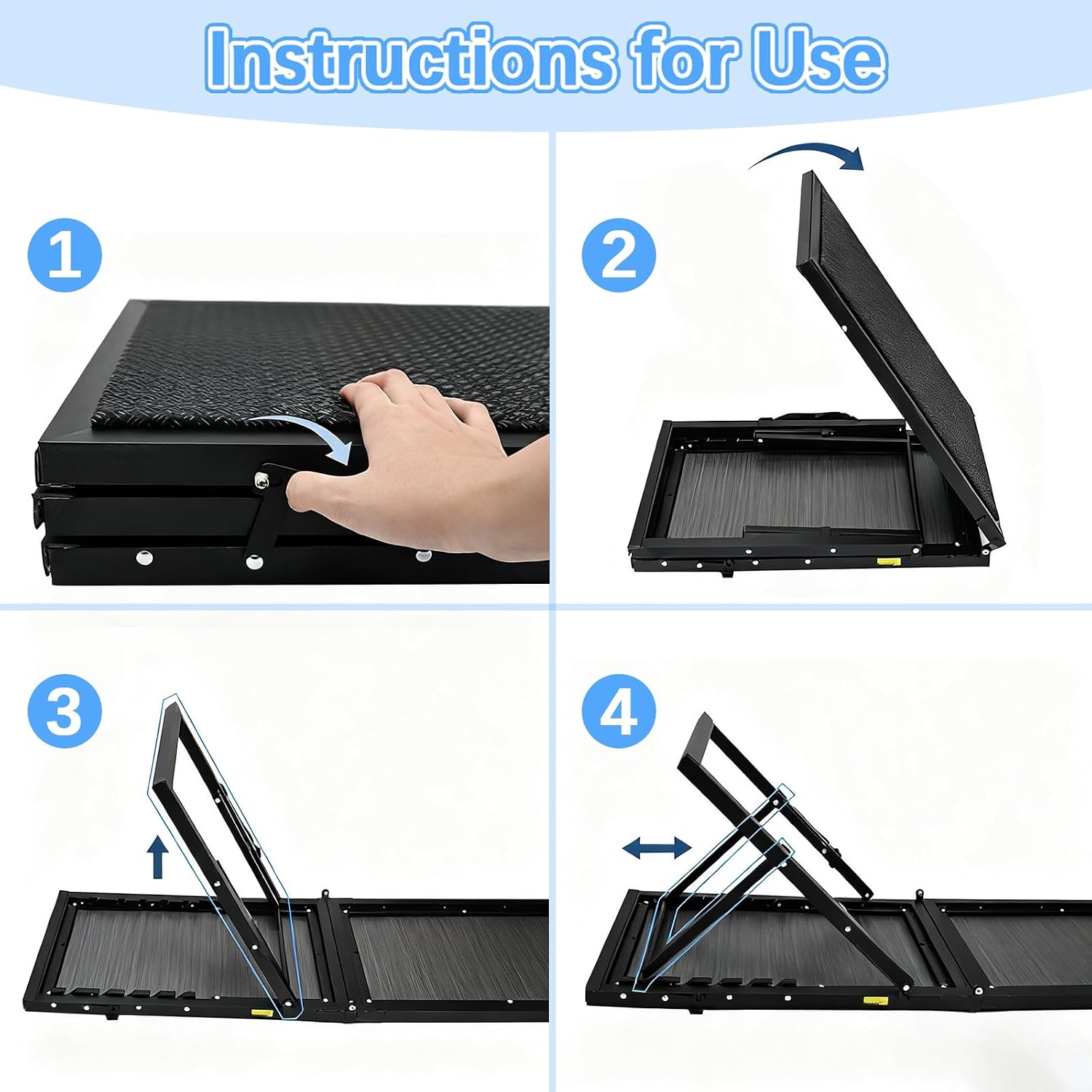 Dog Ramp for Car,49.4"x 16.1" Dog Stairs for Large Dogs with Anti-Slip Surface,Large Folding Pet Stairs for SUV,Truck with Adjustable Height,Outdoor Portable Wide Dog Steps up to 99LBS - Image 8