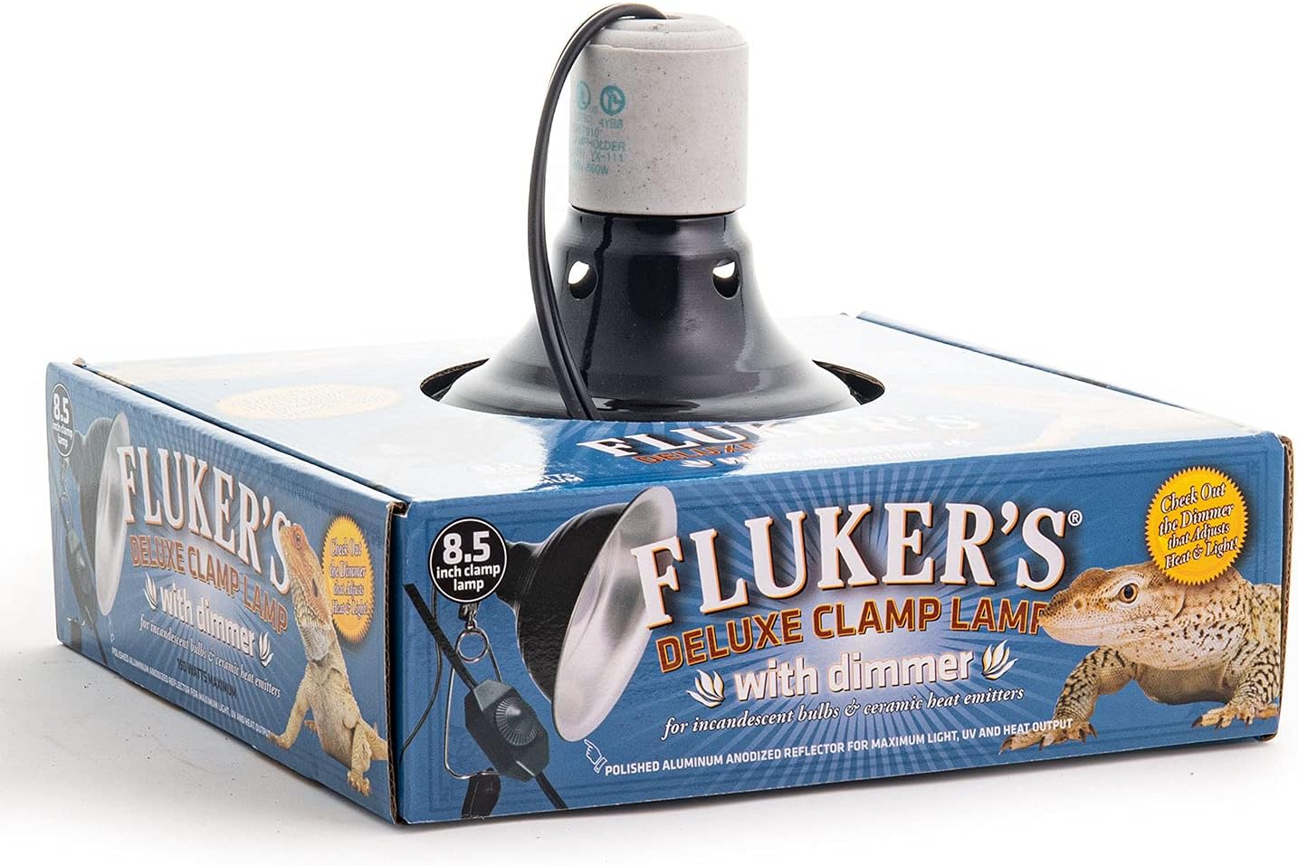 Fluker's Repta-Clamp Lamp, Heavy Duty Clamp Light For Reptile Tanks and Terrariums, UL/CUL Approved, Great for Reptile Basking, 150-Watt Maximum with Dimmable Switch, 8.5" | Heavy Duty Clamp Light for Reptile Tanks and Terrariums, UL/CUL Approved, Great for Reptile Basking, with Dimmable Switch - Image 3