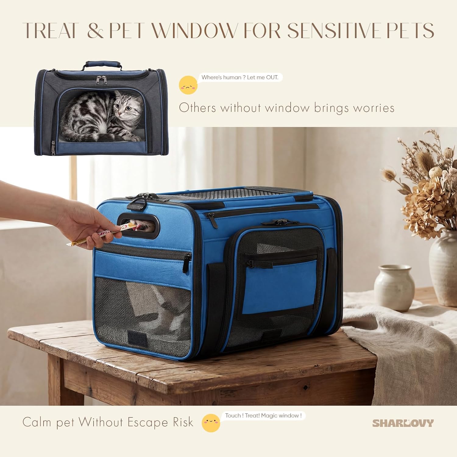 Top and Side Expandable Pet Carrier with Treat & Pet Window,18x13x9.5 Inch Southwest Frontier Airline Approved,Soft-Sided Dog Carrier for Small Dogs and Cats,Travel Cat Carrier with Self-Locking - Image 2